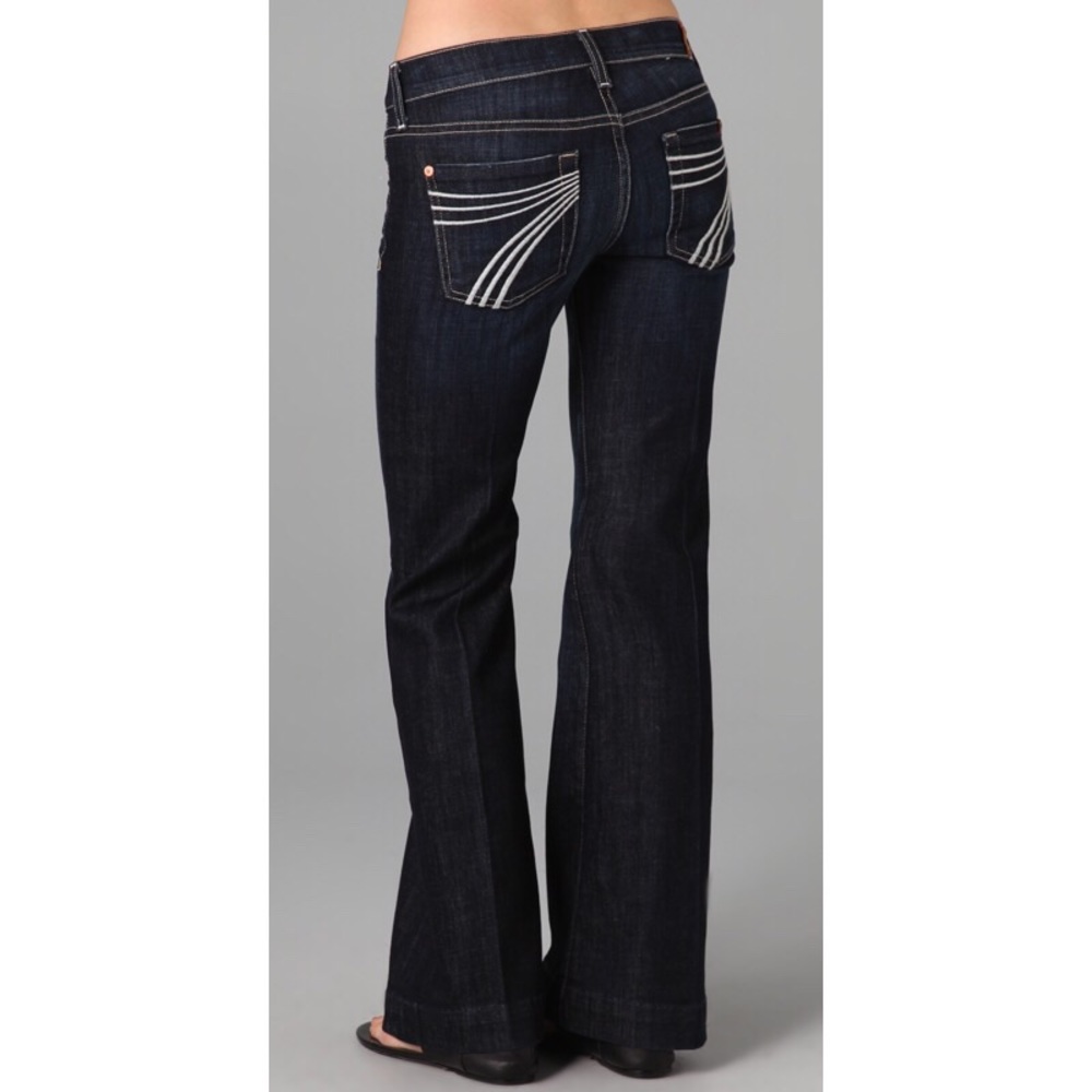 7 For all Mankind dojo flip flop flare, dark